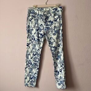 Floral print jeans